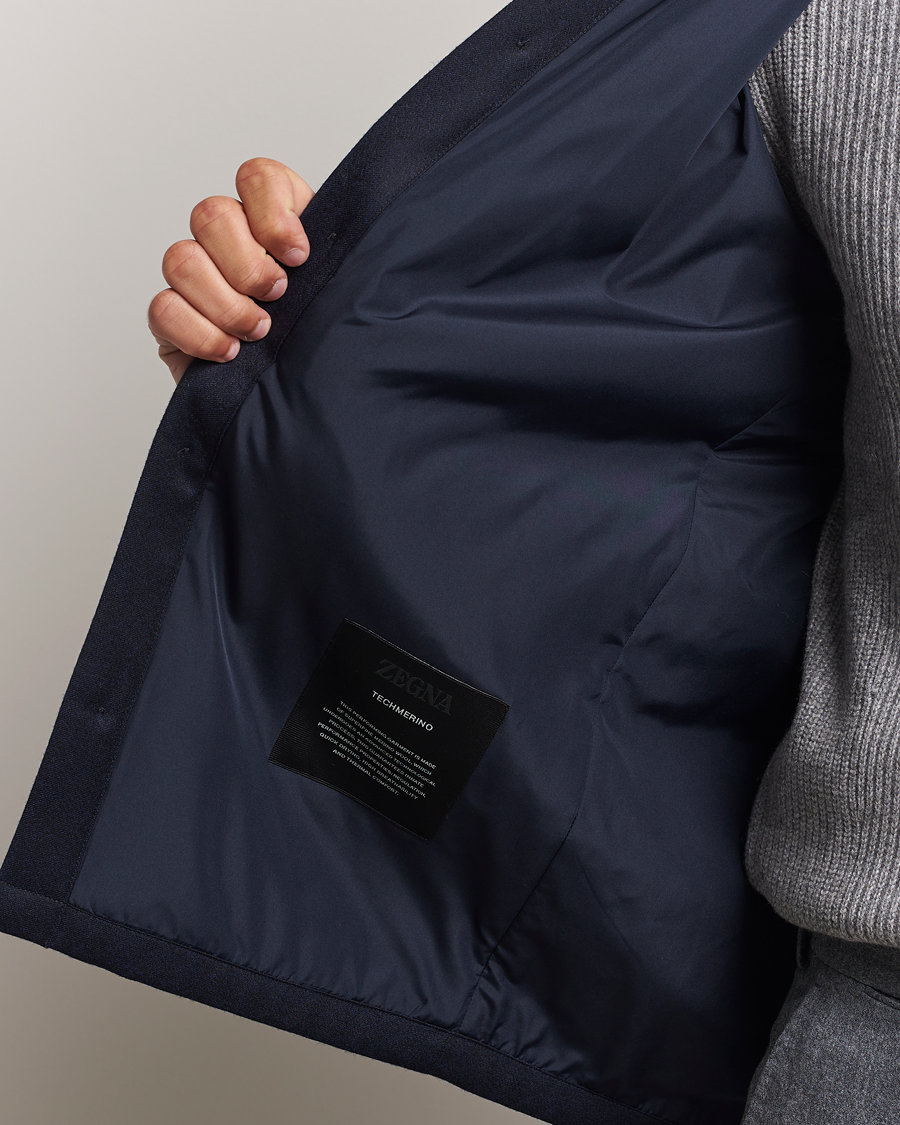 Herren | Jacken | Zegna | Techmerino Flannel Shirt Jacket Navy