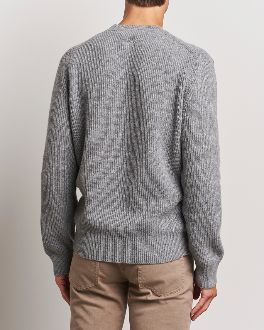 Herren | Pullover | Zegna | Oasi Cashmere Rib Crewneck Grey Melange
