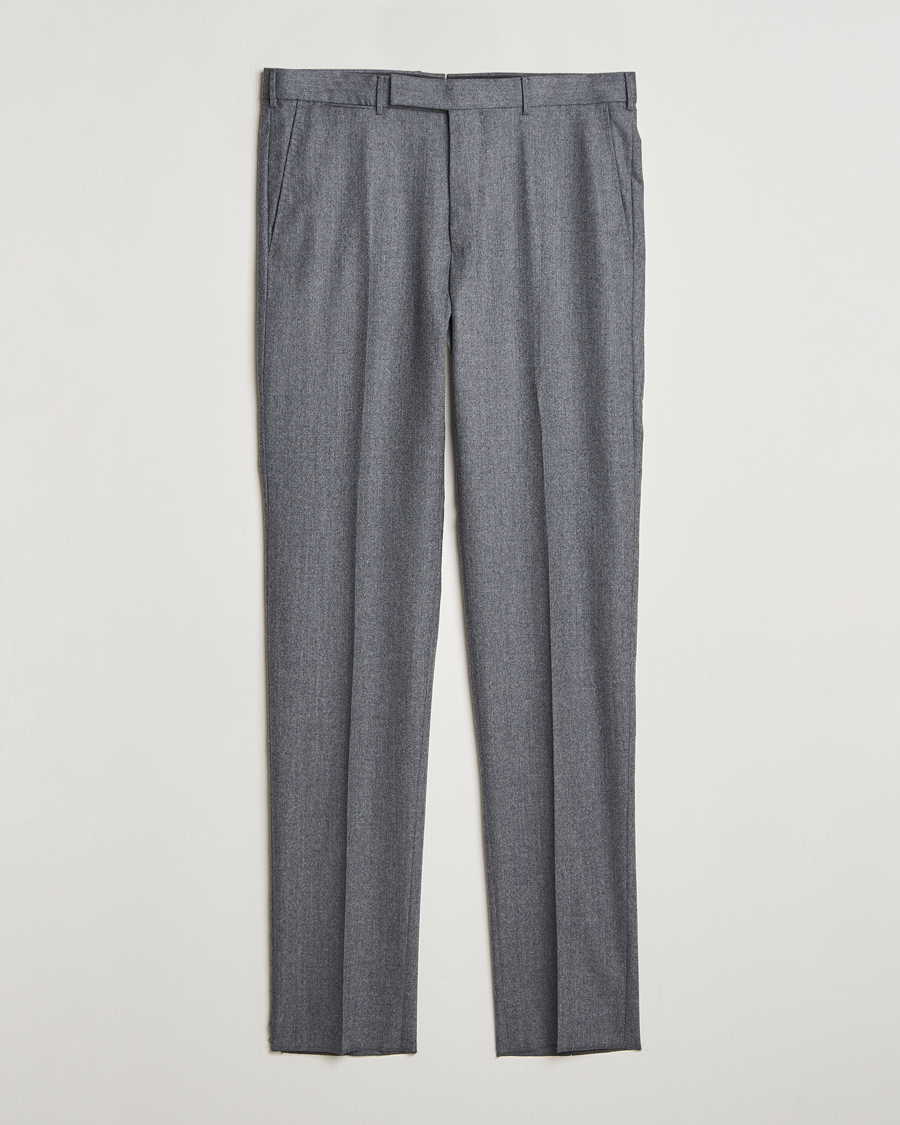 Herren | Hosen | Zegna | Carded Flannel Trousers Grey Melange