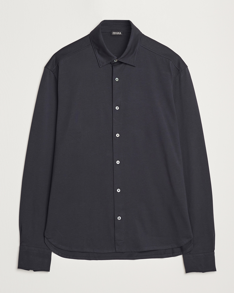 Herren | Hemden | Zegna | Cotton Jersey Shirt Navy