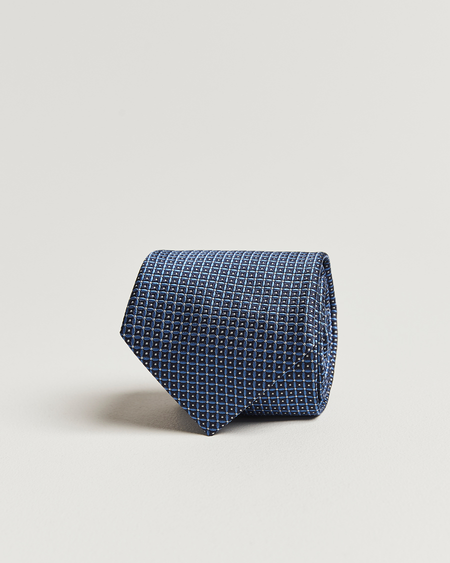 Herren | Zegna Jacquard Silk Tie Dark Blue | Zegna | Jacquard Silk Tie Dark Blue