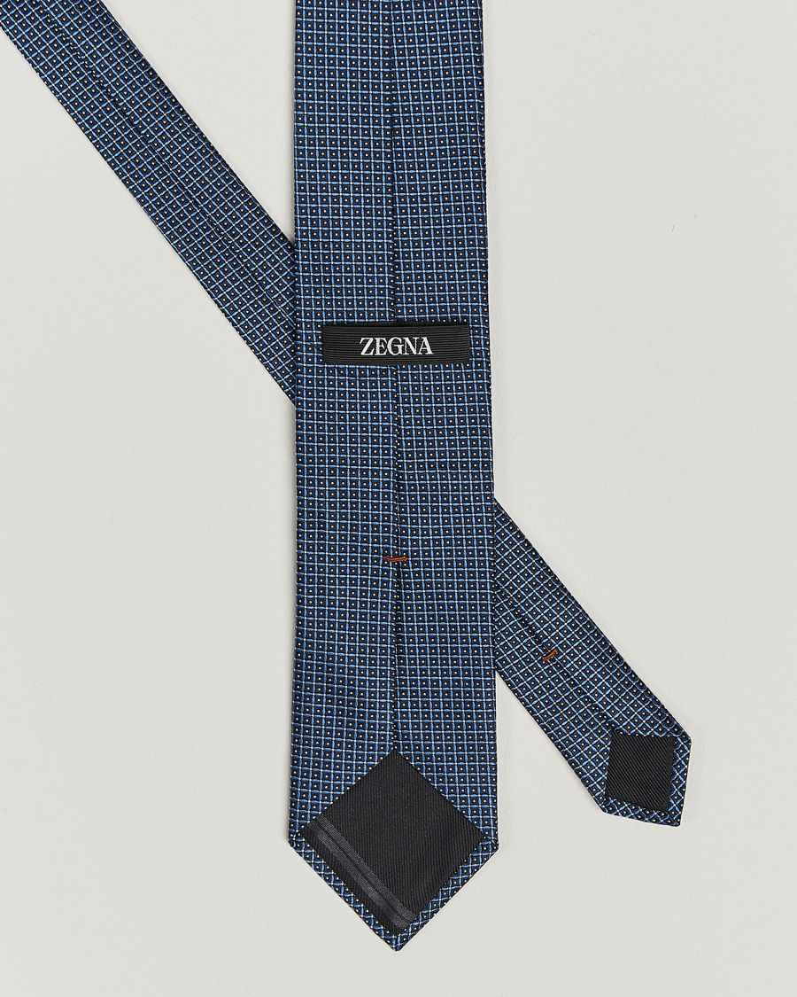 Herren | Zegna Jacquard Silk Tie Dark Blue | Zegna | Jacquard Silk Tie Dark Blue