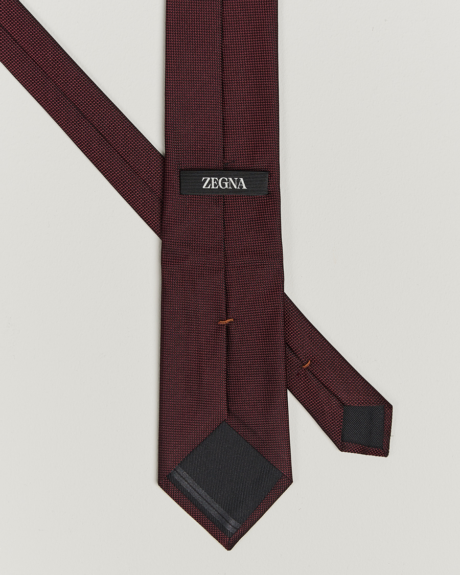 Herren | Zegna Micro Structure Silk Tie Burgundy | Zegna | Micro Structure Silk Tie Burgundy