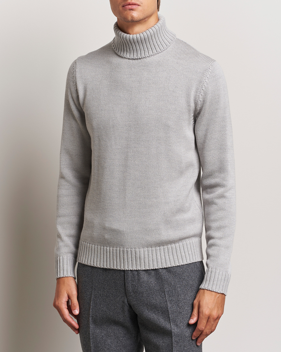 Herren | Pullover | Zanone | Virgin Merino Wool Rollneck Light Grey