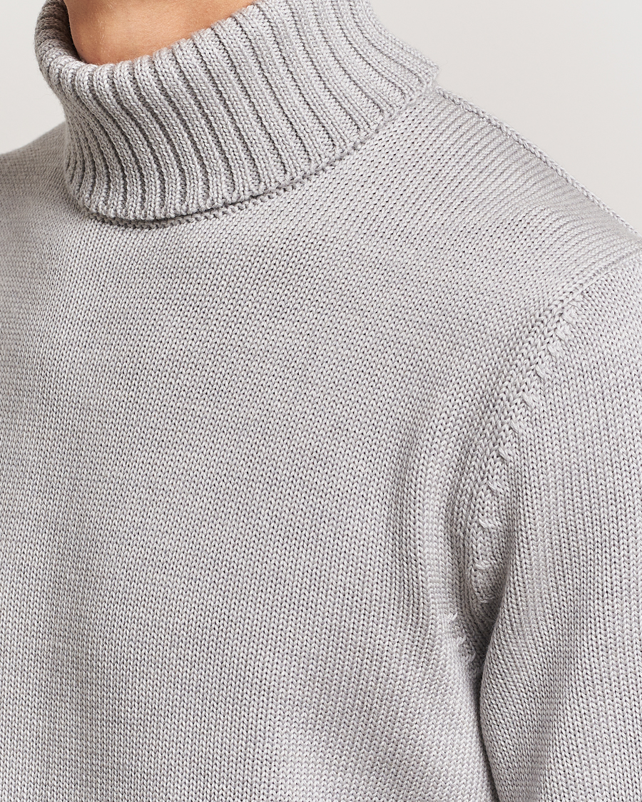 Herren | Pullover | Zanone | Virgin Merino Wool Rollneck Light Grey