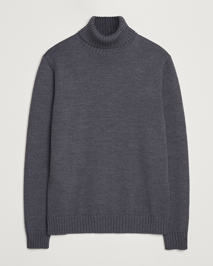 Herren | Pullover | Zanone | Virgin Merino Wool Rollneck Grey Melange