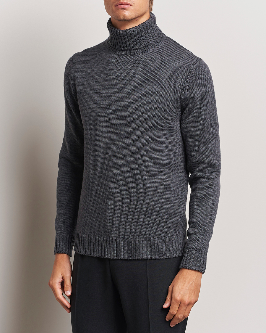 Herren | Pullover | Zanone | Virgin Merino Wool Rollneck Grey Melange