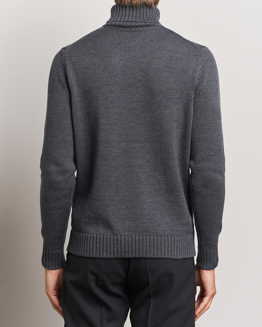 Herren | Pullover | Zanone | Virgin Merino Wool Rollneck Grey Melange