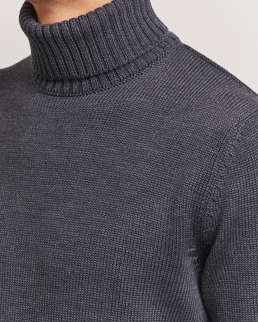 Herren | Pullover | Zanone | Virgin Merino Wool Rollneck Grey Melange