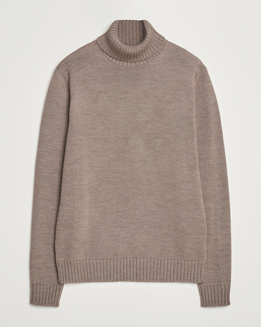 Herren | Pullover | Zanone | Virgin Merino Wool Rollneck Taupe