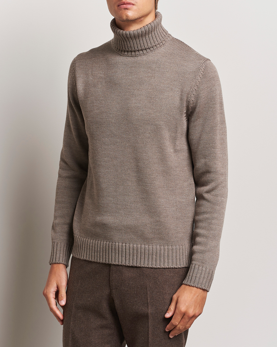 Herren | Pullover | Zanone | Virgin Merino Wool Rollneck Taupe