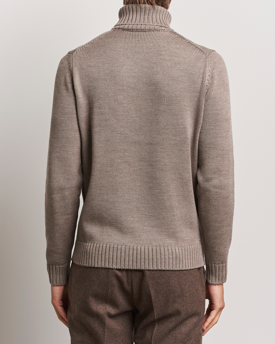 Herren | Pullover | Zanone | Virgin Merino Wool Rollneck Taupe