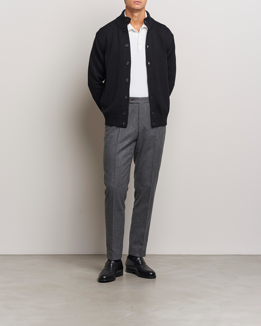 Herren | Pullover | Zanone | Virgin Merino Wool Chioto Cardigan Black