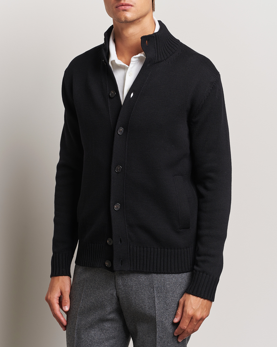 Herren | Pullover | Zanone | Virgin Merino Wool Chioto Cardigan Black
