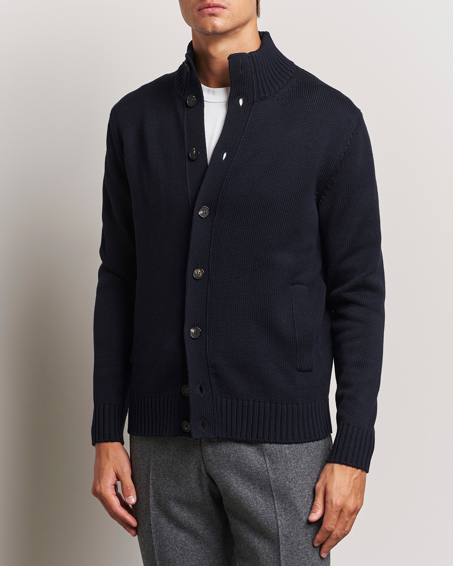 Herren | Pullover | Zanone | Virgin Merino Wool Chioto Cardigan Navy