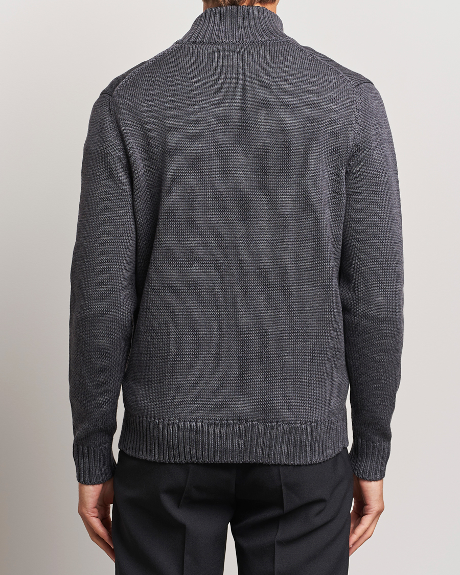 Herren | Pullover | Zanone | Virgin Merino Wool Chioto Cardigan Grey Melange