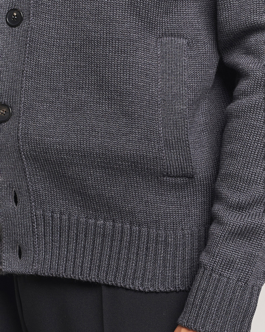 Herren | Pullover | Zanone | Virgin Merino Wool Chioto Cardigan Grey Melange