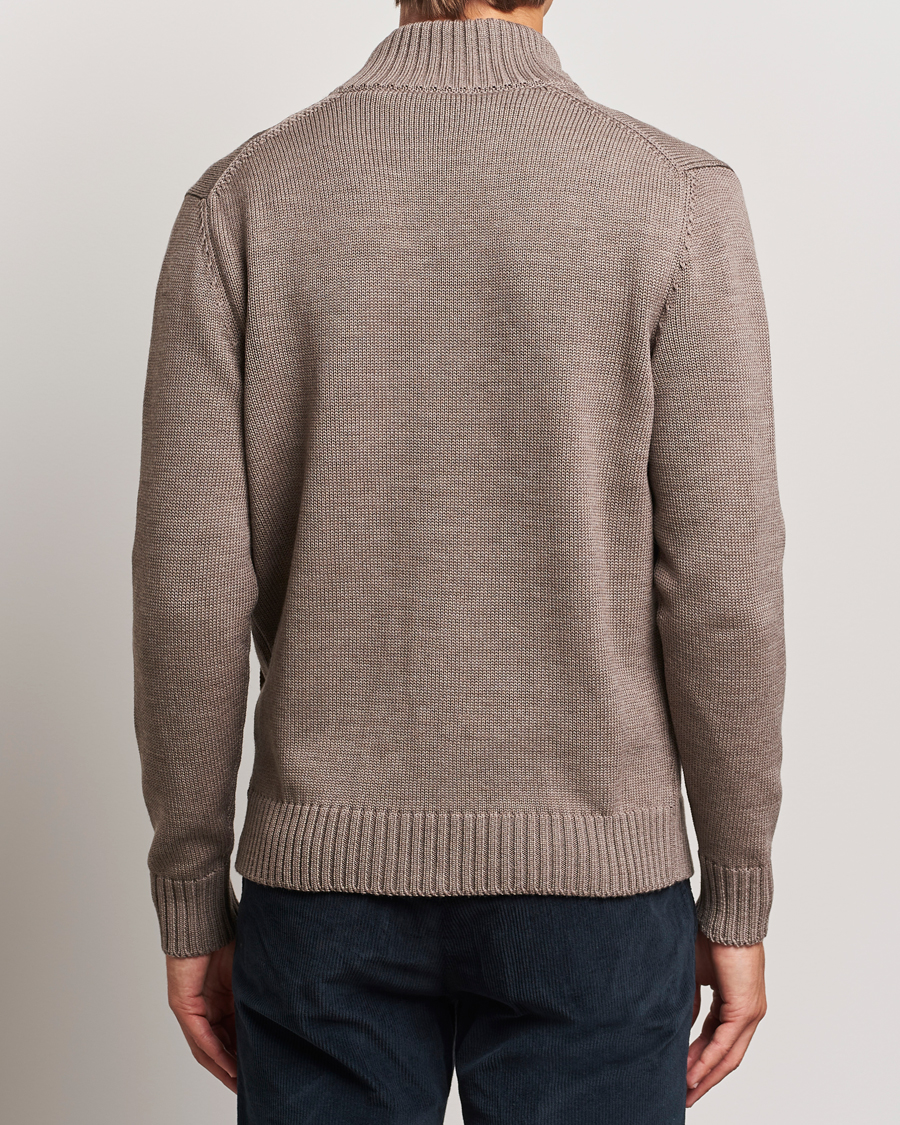 Herren | Pullover | Zanone | Virgin Merino Wool Chioto Cardigan Taupe