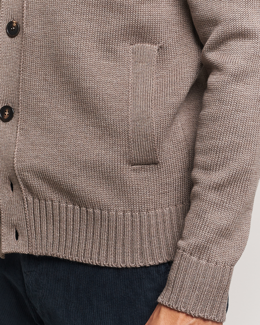 Herren | Pullover | Zanone | Virgin Merino Wool Chioto Cardigan Taupe
