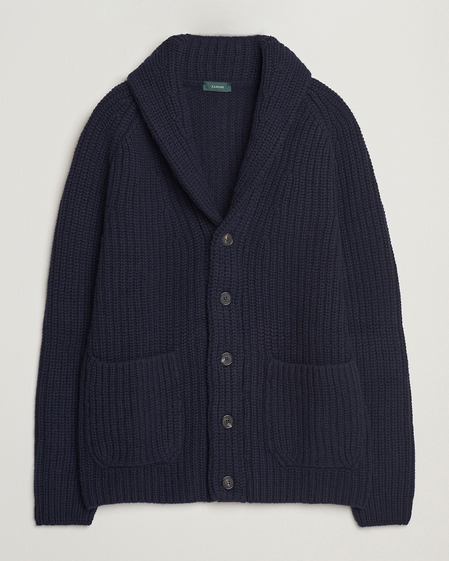 Herren | Pullover | Zanone | Shawl Collar Cardigan Navy