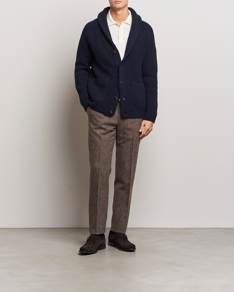 Herren | Pullover | Zanone | Shawl Collar Cardigan Navy