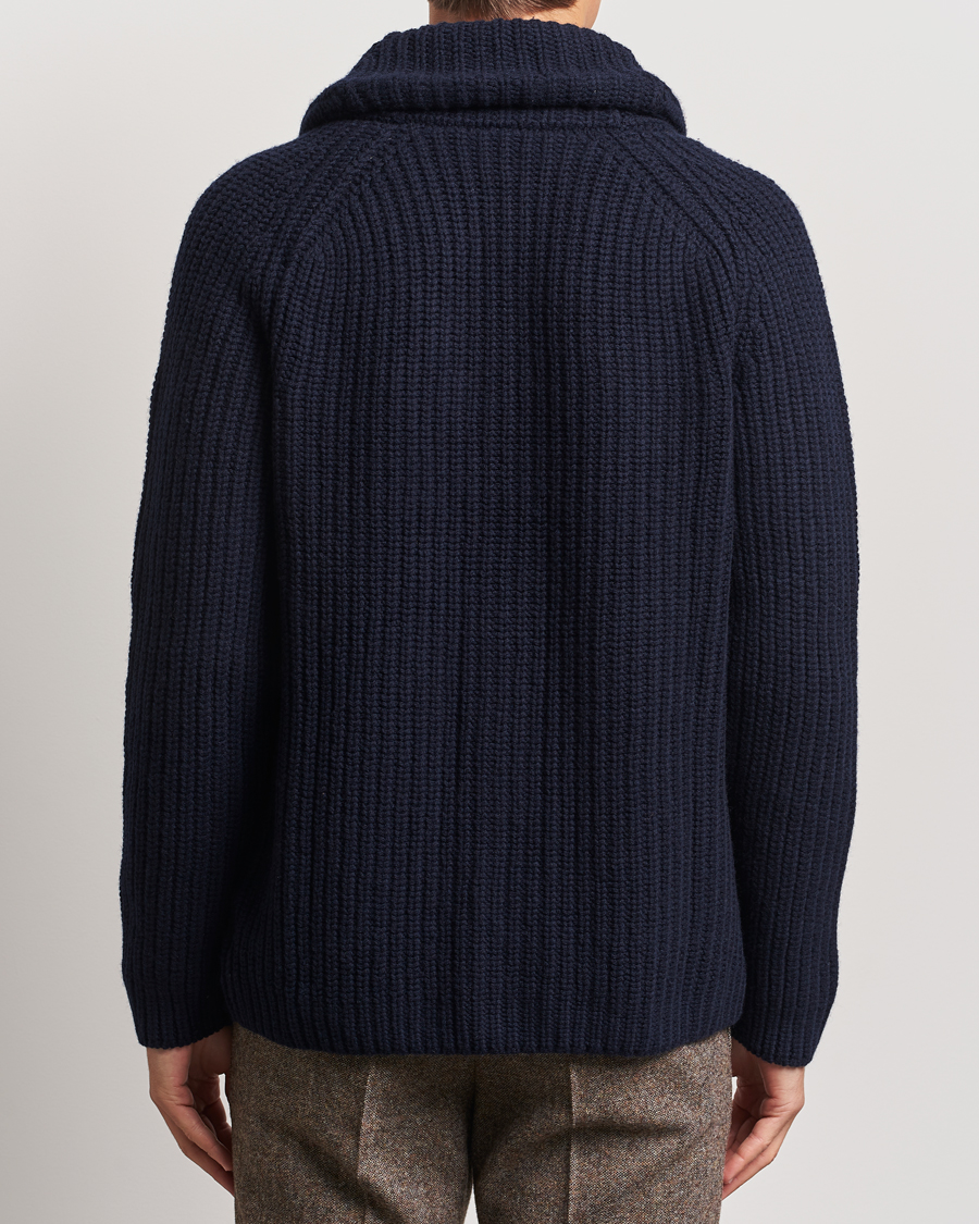 Herren | Pullover | Zanone | Shawl Collar Cardigan Navy