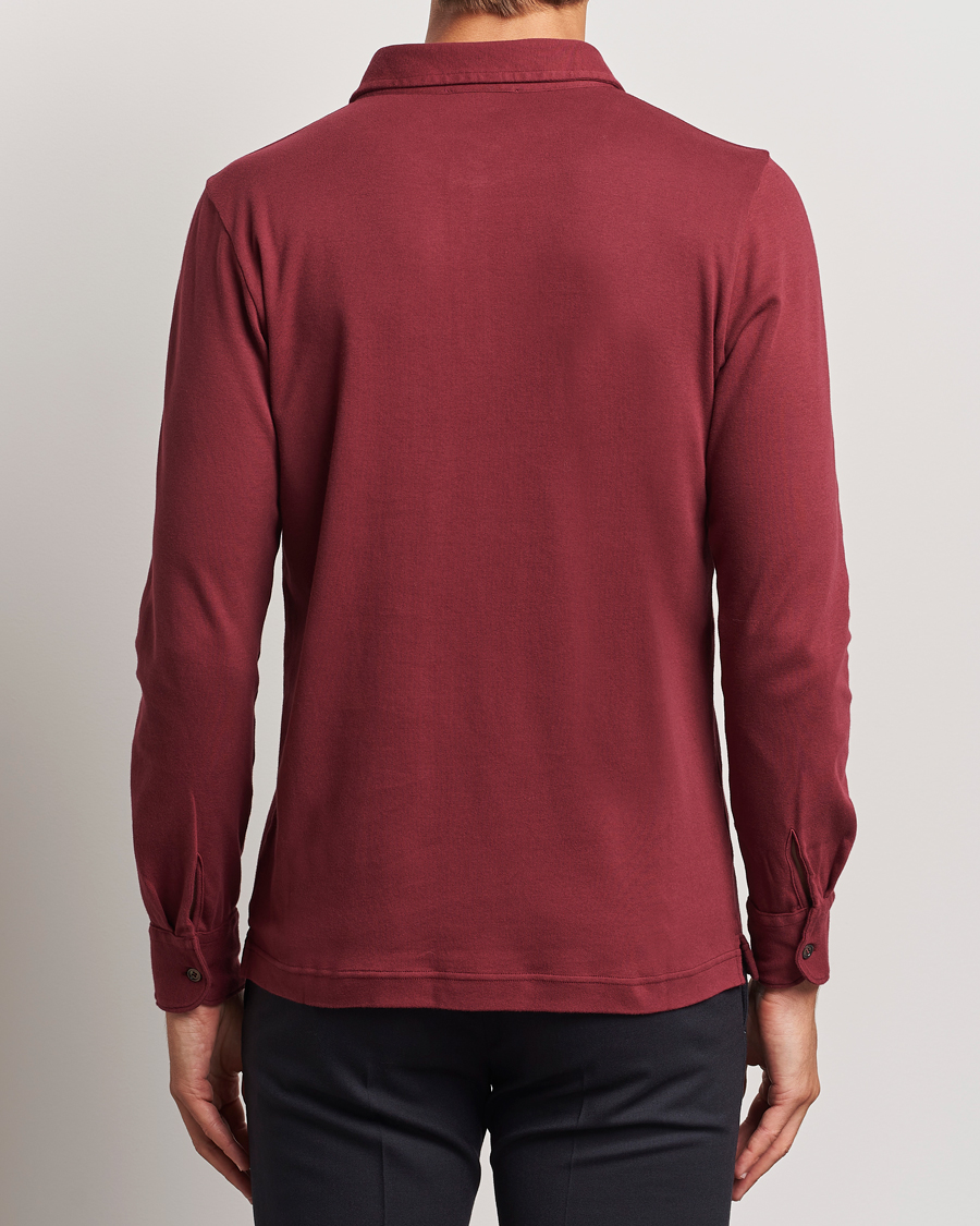 Herren | Pullover | Zanone | Heavy Jersey Long Sleeve Polo Bordeaux