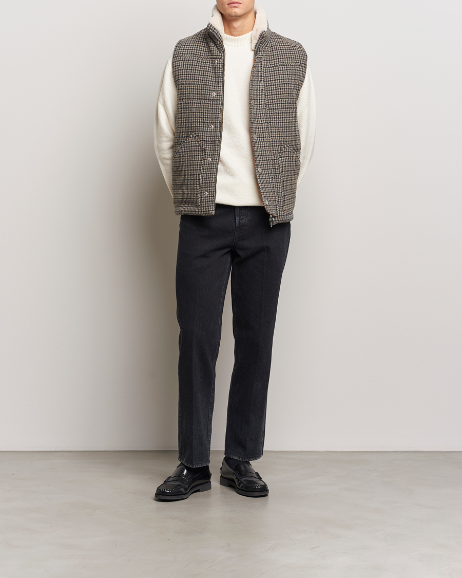 Herren | Jacken | Valstar | Shearling Collar Down Vest Grey Houndstooth