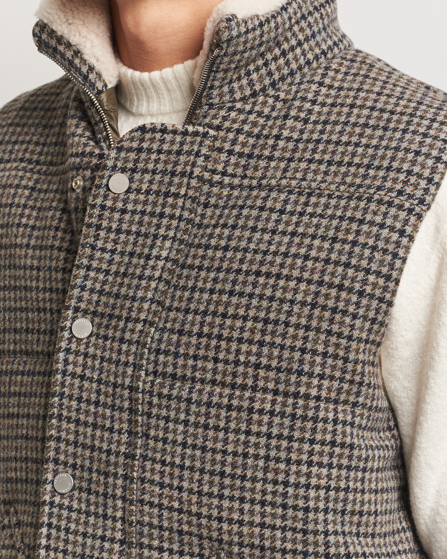 Herren | Jacken | Valstar | Shearling Collar Down Vest Grey Houndstooth