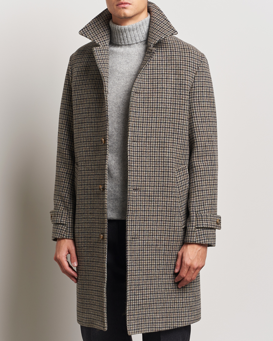 Herren | Jacken | Valstar | Marcello Wool Overcoat Grey Houndstooth