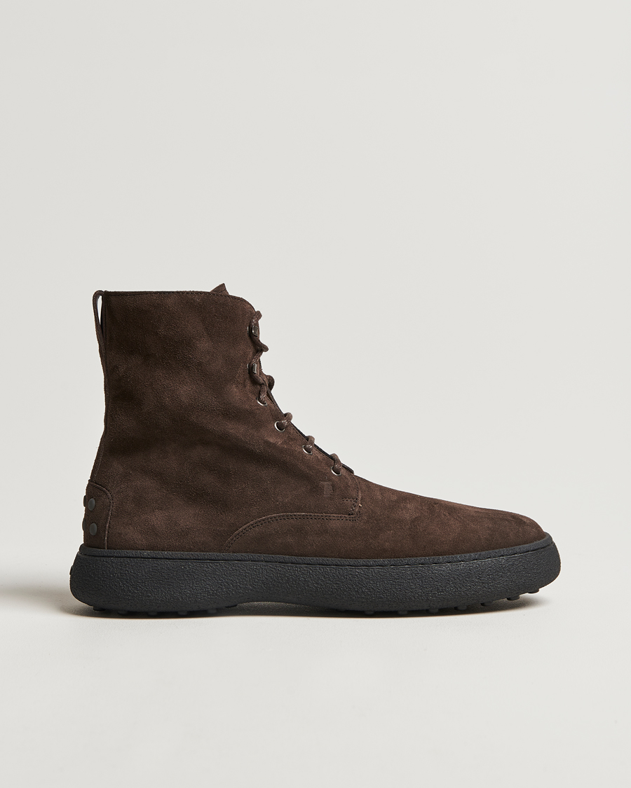 Herren | Tod's Gommino Winter Boots Dark Brown Suede | Tod's | Gommino Winter Boots Dark Brown Suede