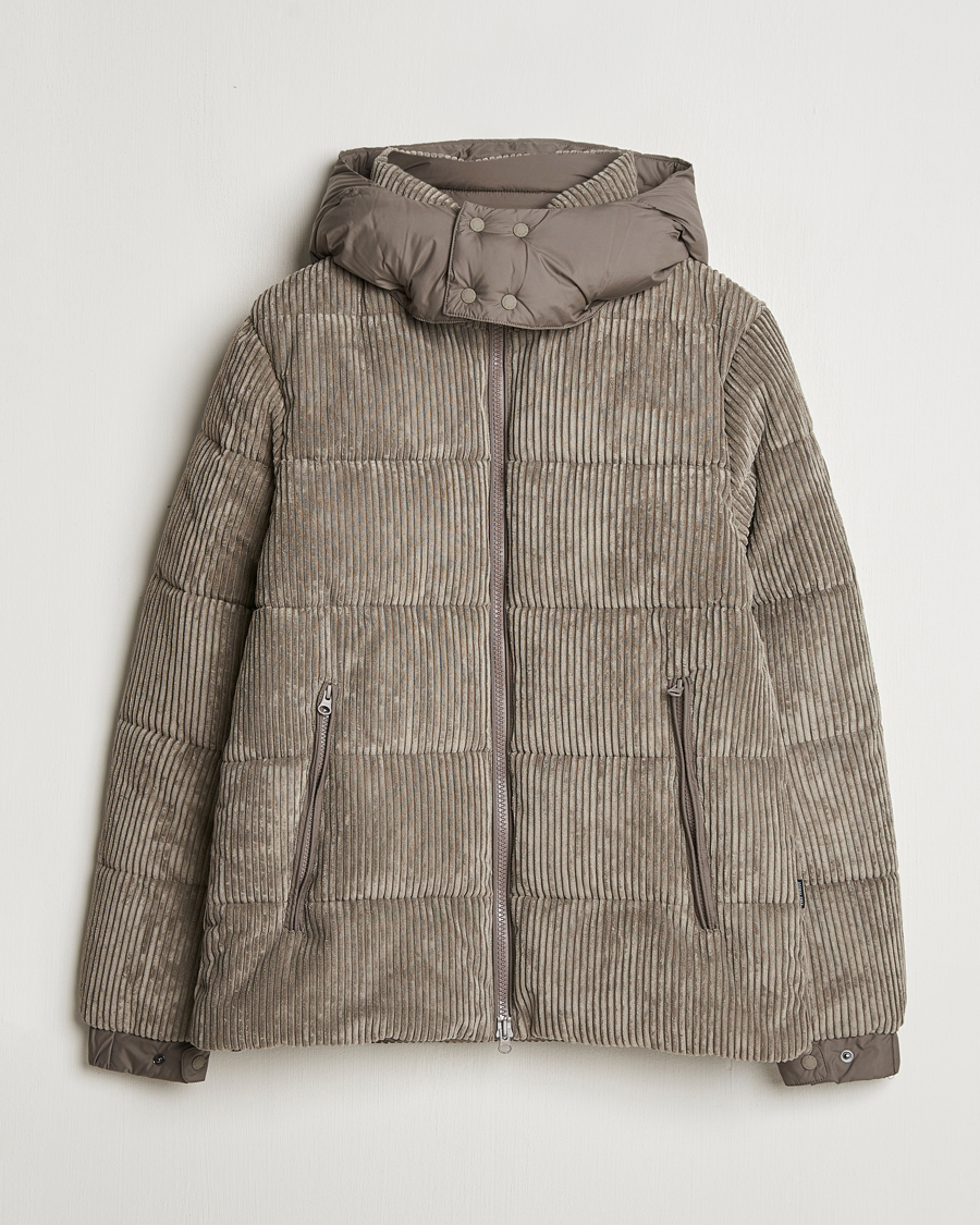 Herren | Jacken | Save The Duck | Albus Cord Padded Puffer Jacket Mud Grey