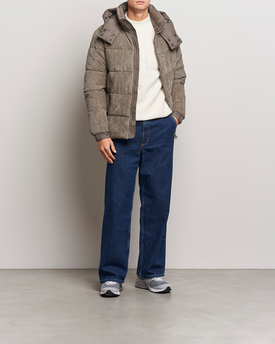 Herren | Jacken | Save The Duck | Albus Cord Padded Puffer Jacket Mud Grey