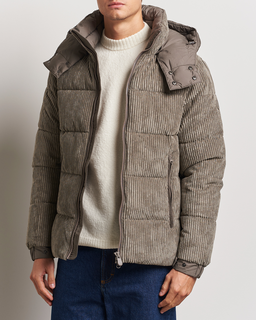 Herren | Jacken | Save The Duck | Albus Cord Padded Puffer Jacket Mud Grey