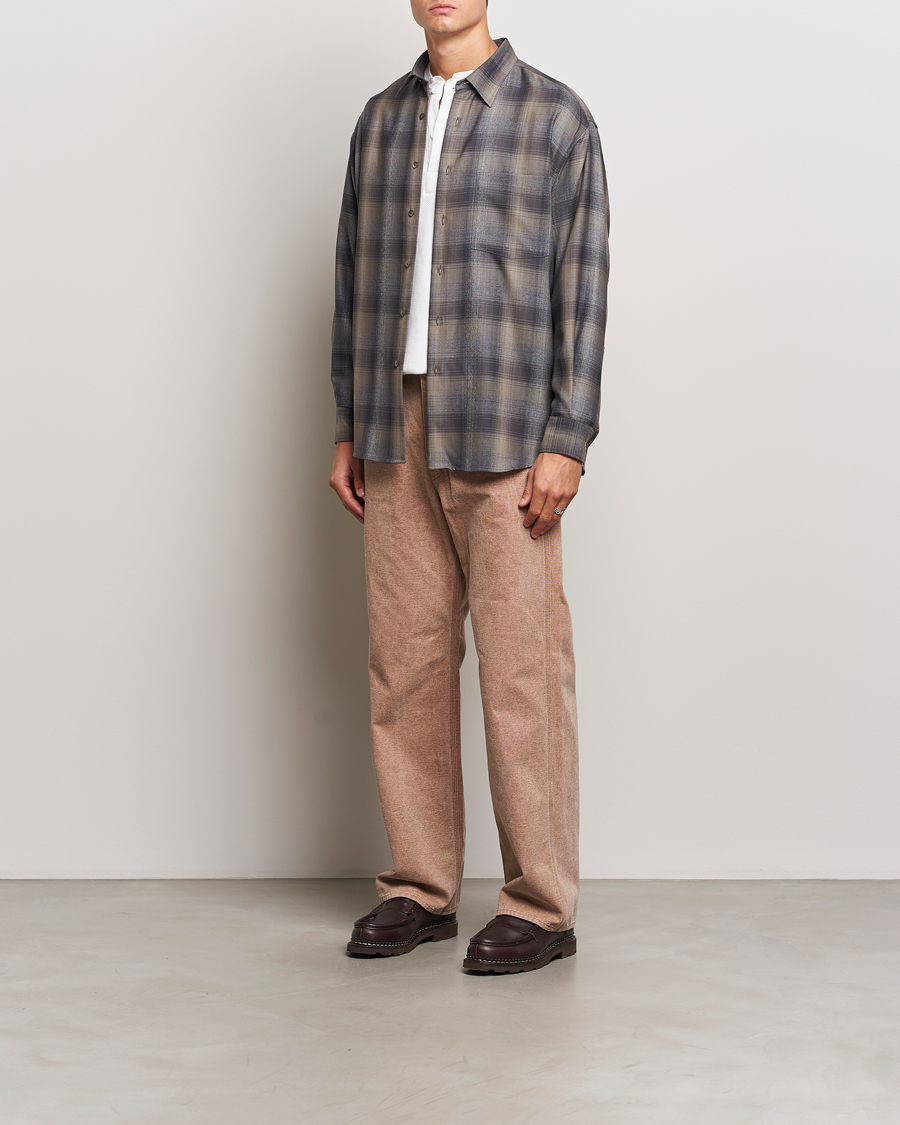 Herren | Hemden | Auralee | Superlight Wool Shirt Charcoal Check