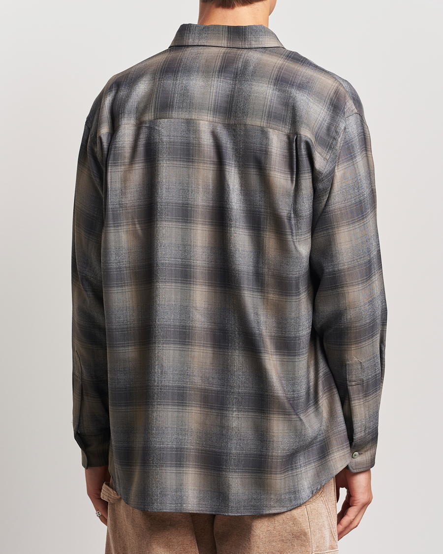 Herren | Hemden | Auralee | Superlight Wool Shirt Charcoal Check