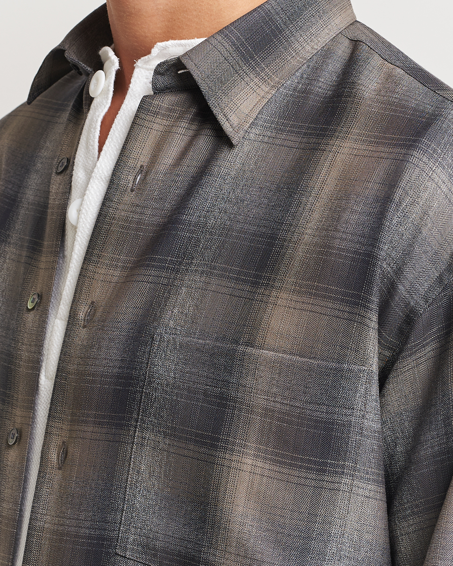 Herren | Hemden | Auralee | Superlight Wool Shirt Charcoal Check