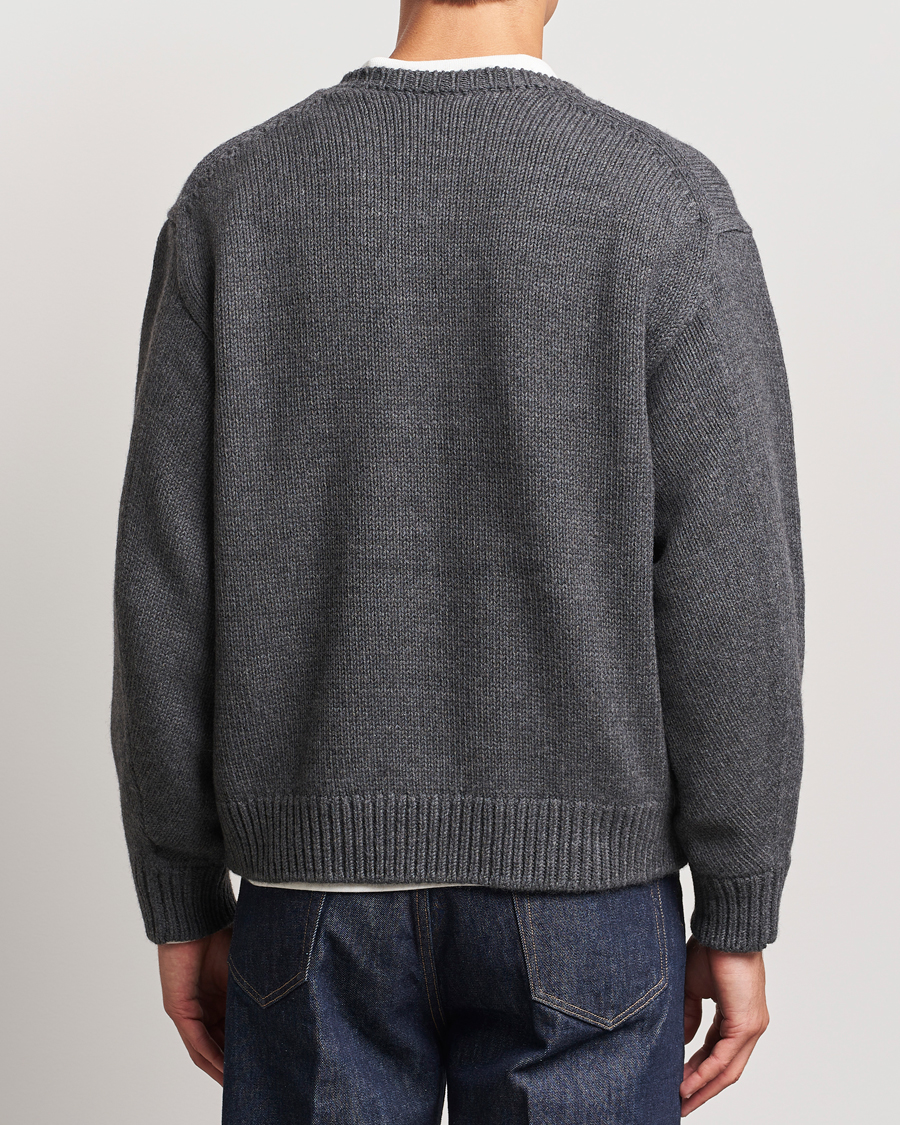 Herren | Pullover | Auralee | Soft Wool Cord Pullover Charcoal