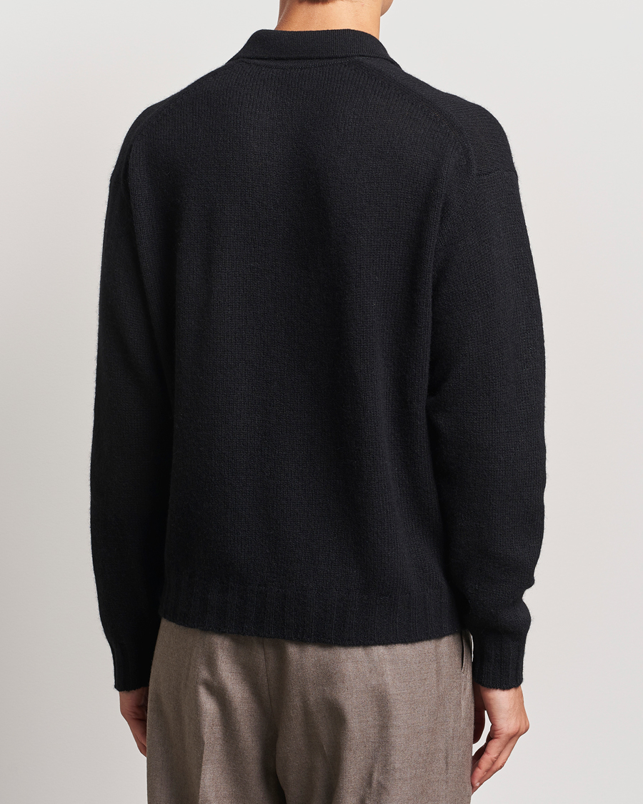 Herren | Pullover | Auralee | Shetland Wool/Cashmere Cardigan Black