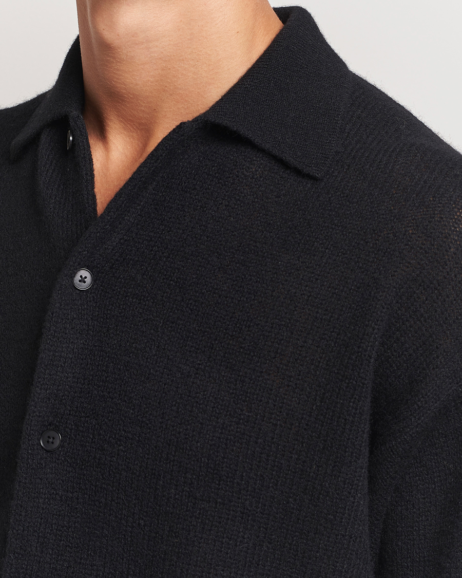 Herren | Pullover | Auralee | Shetland Wool/Cashmere Cardigan Black