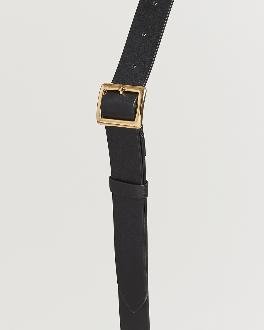 Herren | Auralee Leather Square Buckle Belt Black | Auralee | Leather Square Buckle Belt Black
