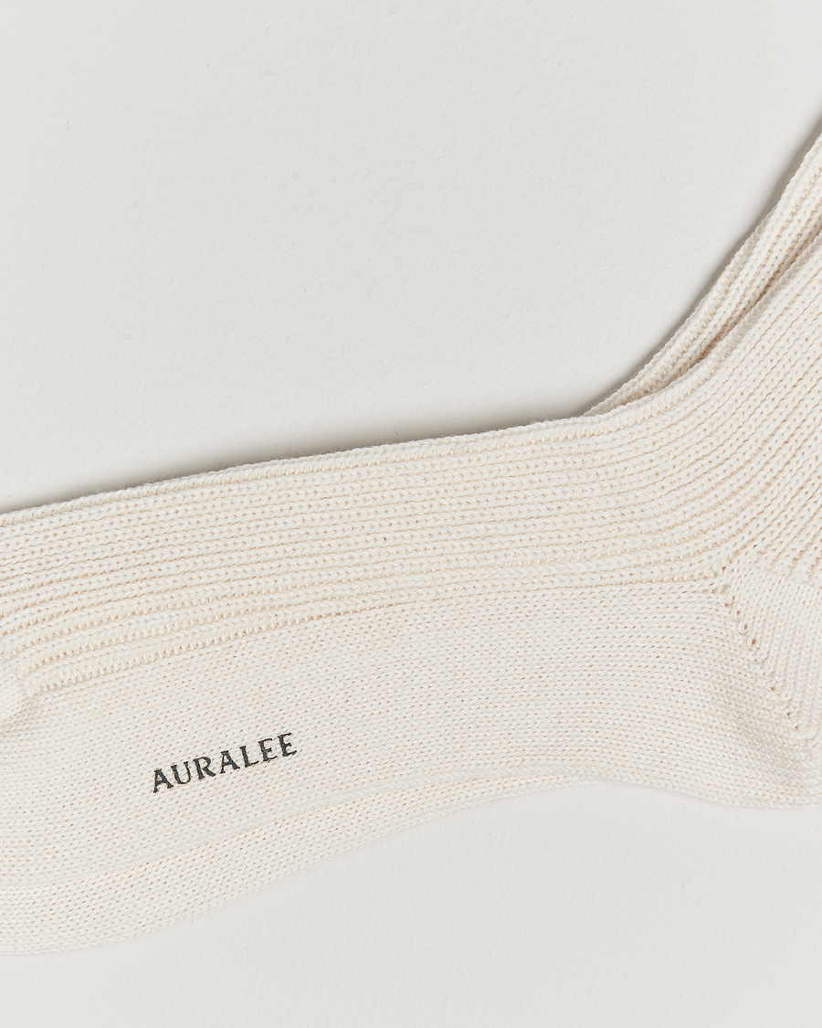 Herren | Unterwäsche | Auralee | Cotton/Cashmere Socks Ivory