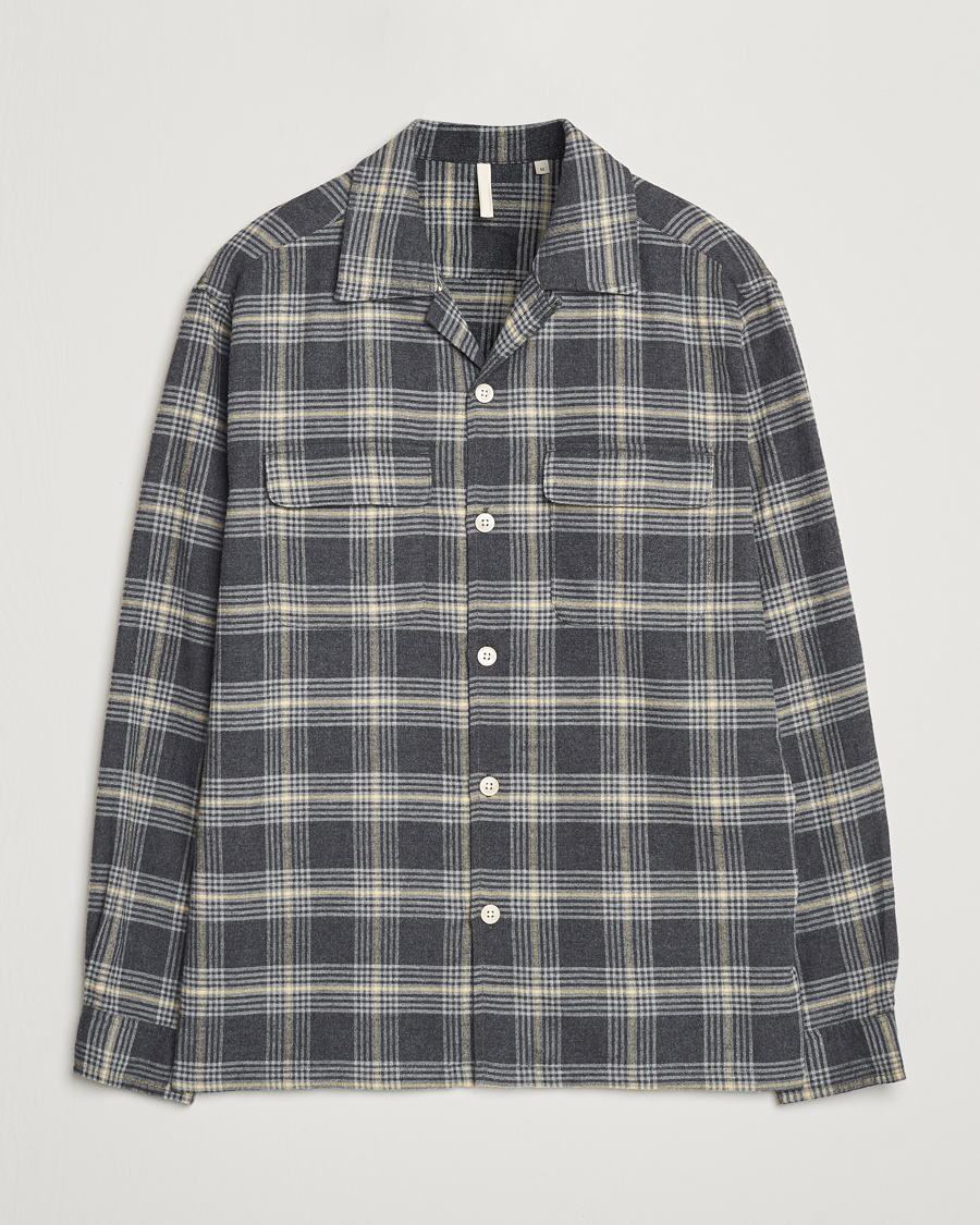 Herren | Hemden | Sunflower | Flannel Pocket Shirt Grey Check