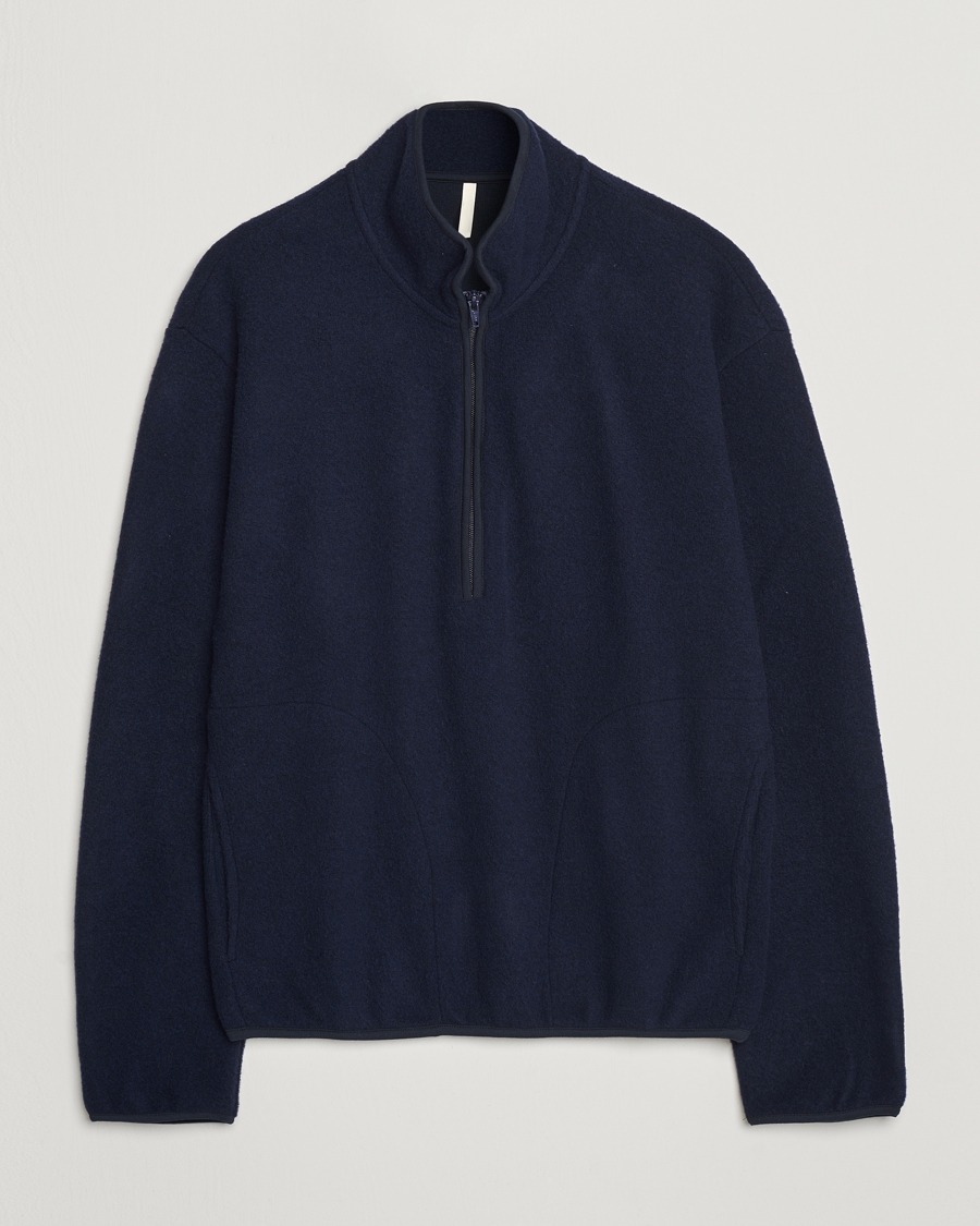Herren | Pullover | Sunflower | Wool Half Zip Navy