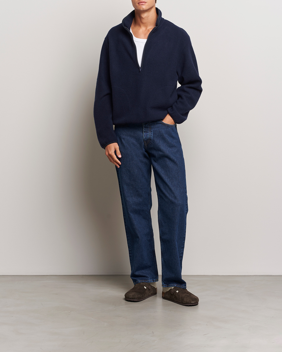 Herren | Pullover | Sunflower | Wool Half Zip Navy