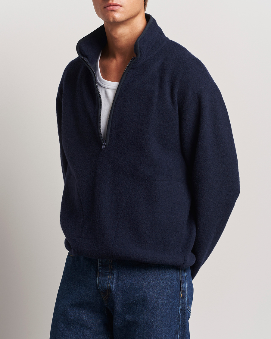 Herren | Pullover | Sunflower | Wool Half Zip Navy