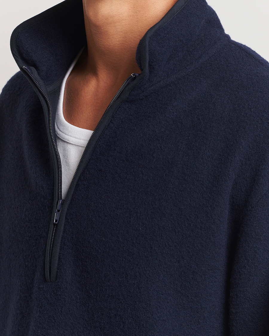 Herren | Pullover | Sunflower | Wool Half Zip Navy