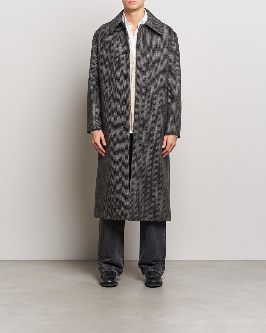 Herren | Jacken | Sunflower | Herringbone Wool Coat Antracite