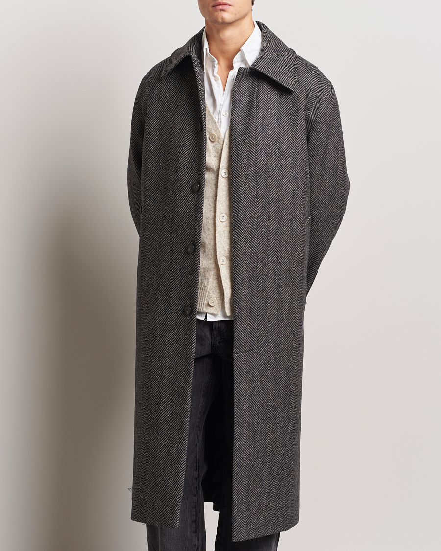 Herren | Jacken | Sunflower | Herringbone Wool Coat Antracite