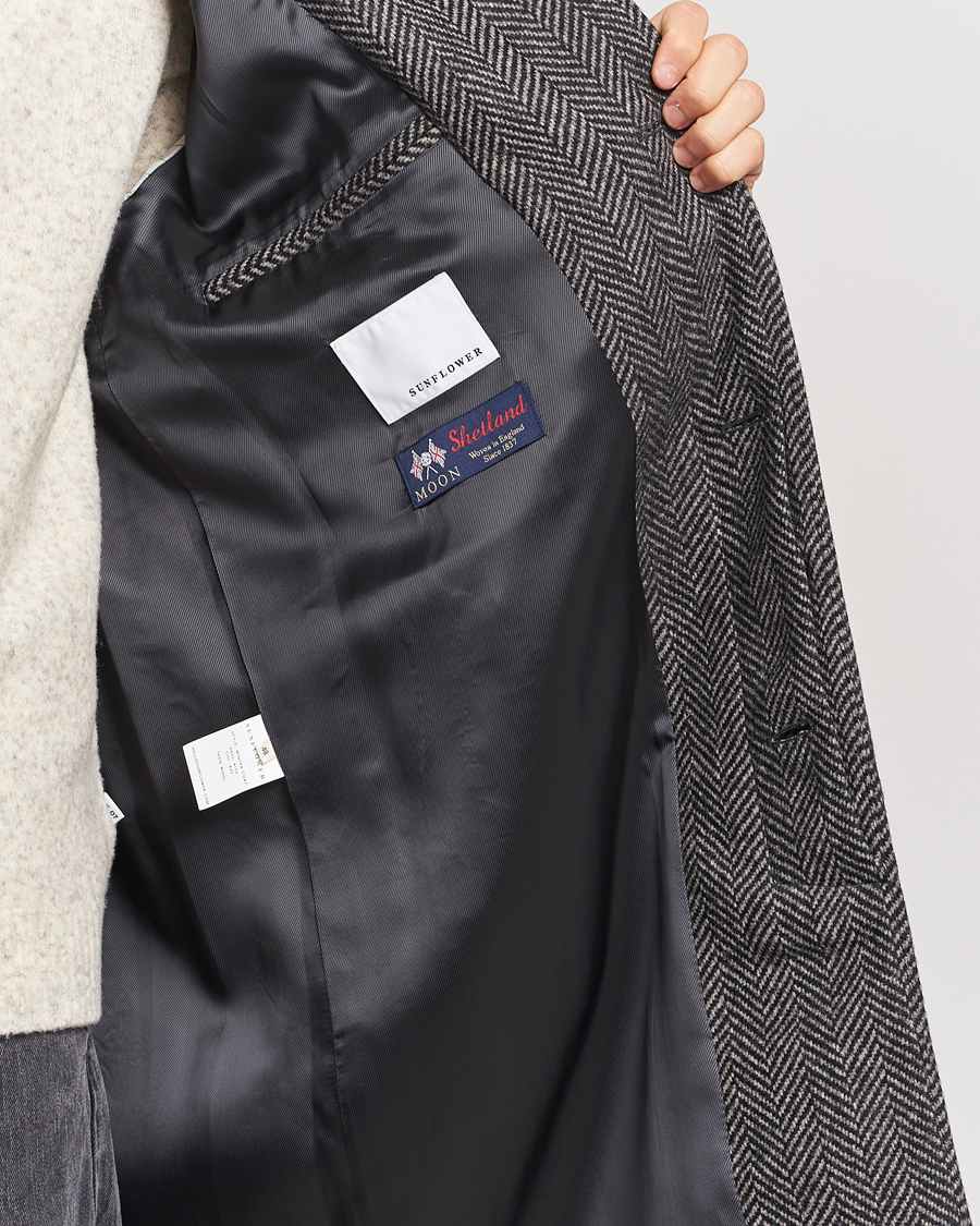 Herren | Jacken | Sunflower | Herringbone Wool Coat Antracite